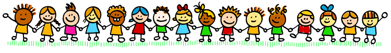 Illustration of children holding hands in a long line Illustration of children holding hands in a long line